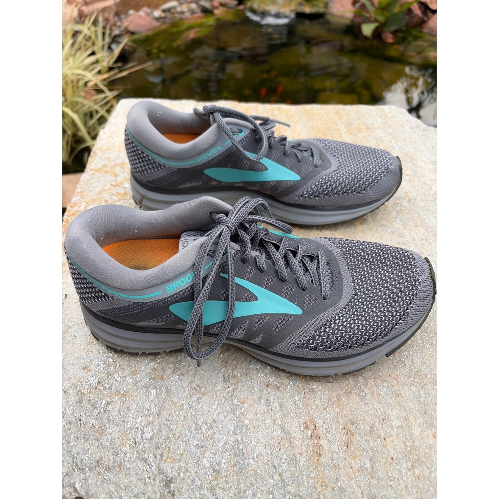 Brooks Revel Womens Running Shoes Grey Teal Mesh 1202491B037 Size 8.5 B - Picture 6 of 8